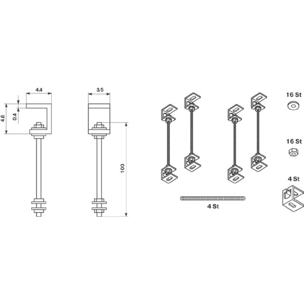 Medium Montageset für abgehängte Decken 240x240cm bei Beamer-Discount