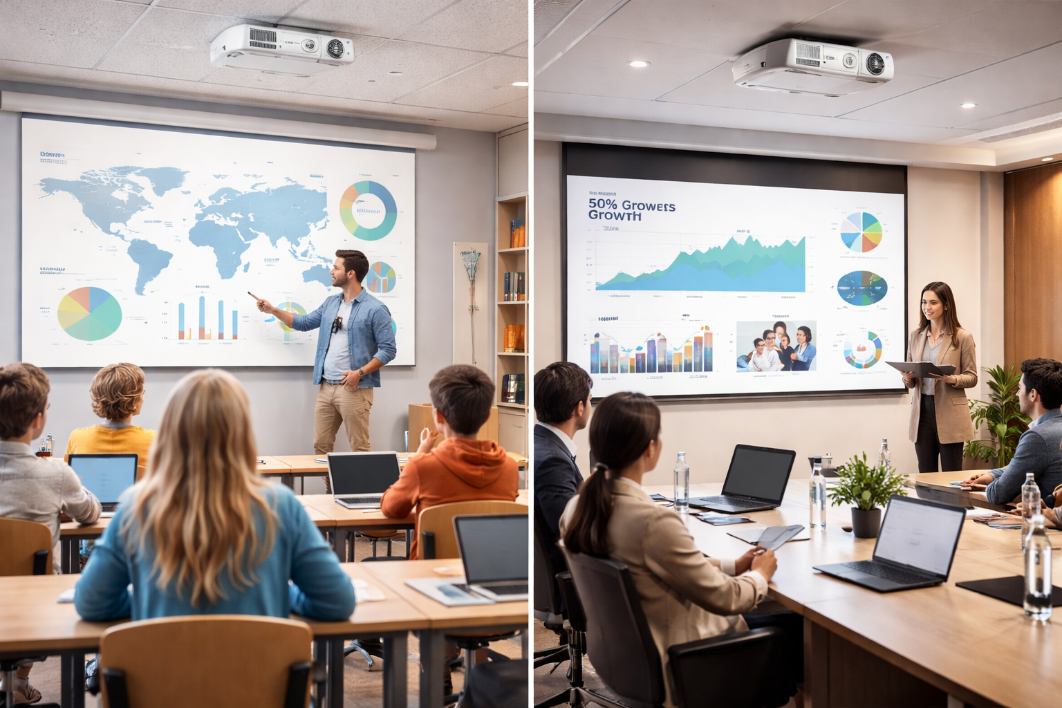 Beamer-Projektion in Schule und Gewerbe – Medientechnik für Unterricht, Schulungen und Präsentationen