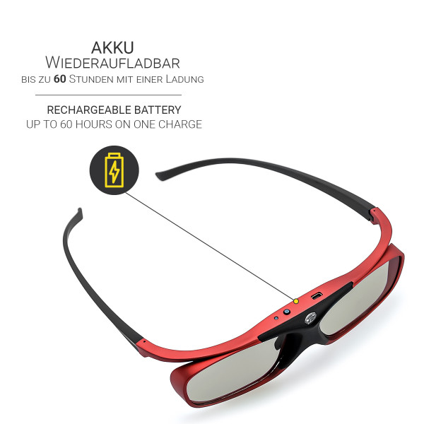 Hi-SHOCK Scarlet Heaven Aktive 3D Brille - RF/Bluetooth | Dualplay / Dualview
