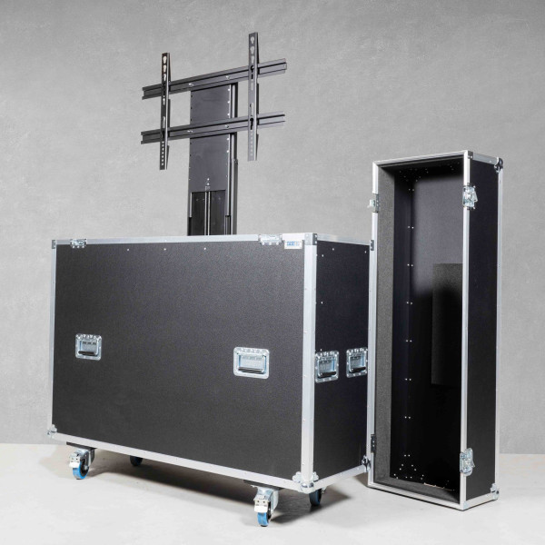 Casetec Flightcase mit elektrischem Hublift (inkl. Displayhalterung) für einen 60-65" Display | Trag
