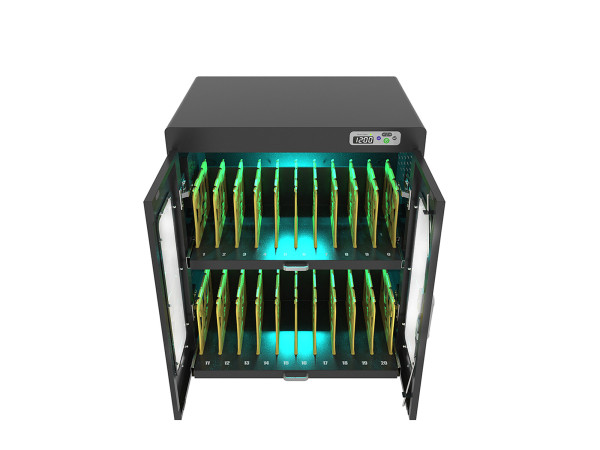 Good Connections® ANTARES N20E Notebook-Ladewagen bis 15,6", UV-C Desinfektion, Einschaltverzögerung