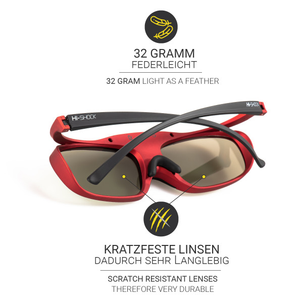 Hi-SHOCK Scarlet Heaven Aktive 3D Brille - RF/Bluetooth | Dualplay / Dualview