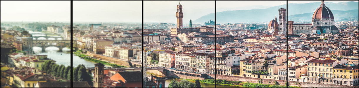 verschiedene Auflösungen im Vergleich dargestellt anhand eines Stadt-Panoramabildes