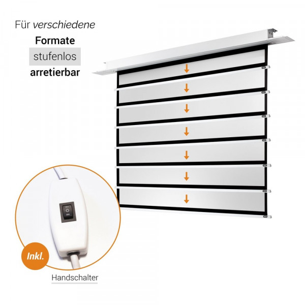 celexon Deckeneinbau Leinwand Motor Professional 280 x 210 cm