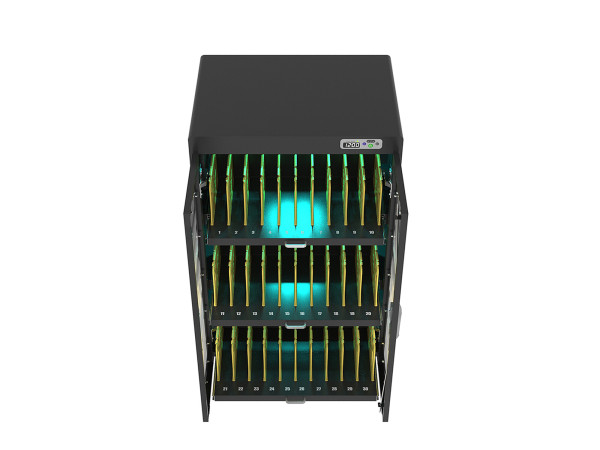 Good Connections® ANTARES N30E Notebook-Ladewagen bis 15,6", UV-C Desinfektion, Einschaltverzögerung