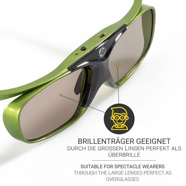 Hi-SHOCK DLP Pro Lime Heaven DLP Link 3D Brille