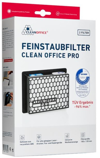 Clean Office Pro Feinstaubfilter 2er, schwarz 15 x 12 x 5 cm