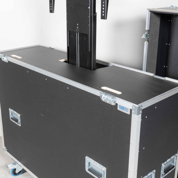Casetec Flightcase mit elektrischem Hublift (inkl. Displayhalterung) für einen 60-65" Display | Trag
