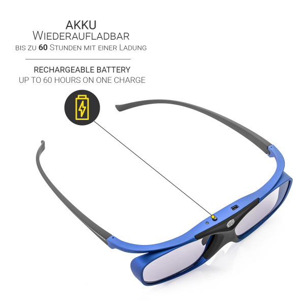 HI-SHOCK Deep Heaven Aktive 3D Brille - RF/Bluetooth | Dualplay / Dualview