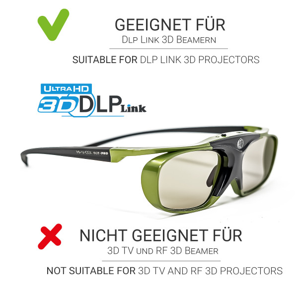 Hi-SHOCK DLP Pro Lime Heaven DLP Link 3D Brille