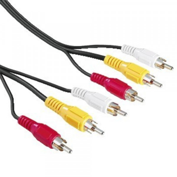 Hama 3Cinch-Stecker-3Cinch-Stecker 2m Aufbau: 3-adrig Farbe: schwarz Länge: 2,0 m Länge