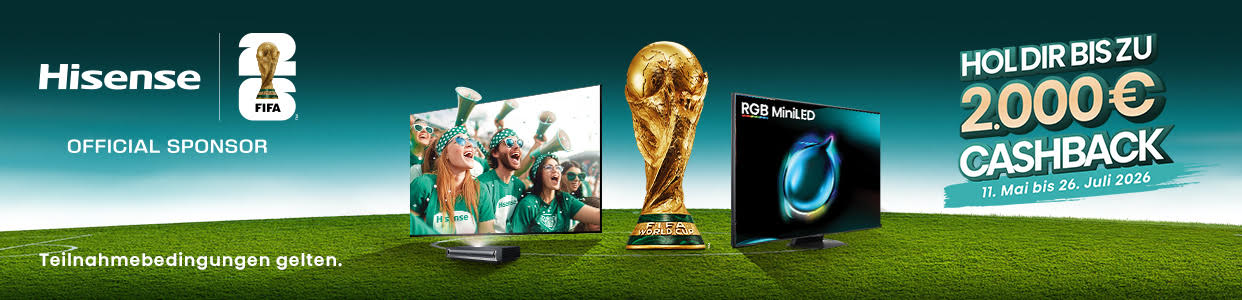 Hisense Cashback-Aktion zur Fußball-Weltmeisterschaft 2026 – 200 € zurück auf den PX3-Pro